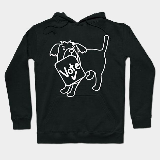 White Line Politics Cute Dog says Vote Hoodie by ellenhenryart